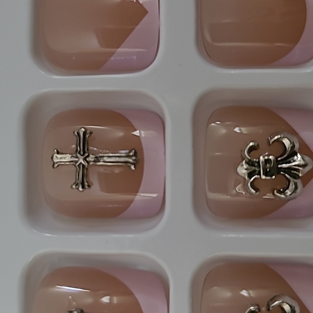 2/$16 3D Cross French Pedicure Press on Toenails - Picture 17 of 17